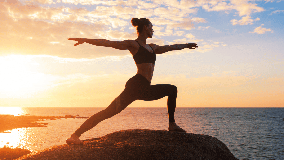 Sarah, a busy mom, finding her 'me-time' while practicing yoga during an early morning session.